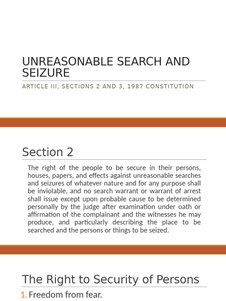 Understanding Unreasonable Search Laws | PDF | Search And Seizure ...