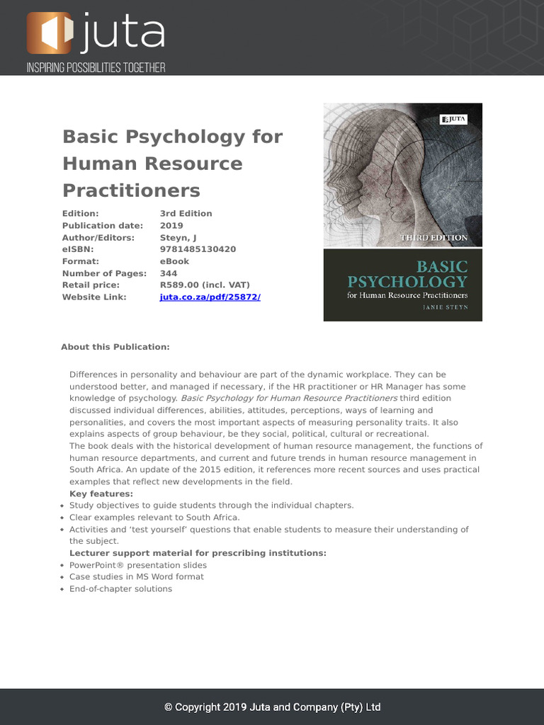 Psychology for HR Practitioners Guide | PDF