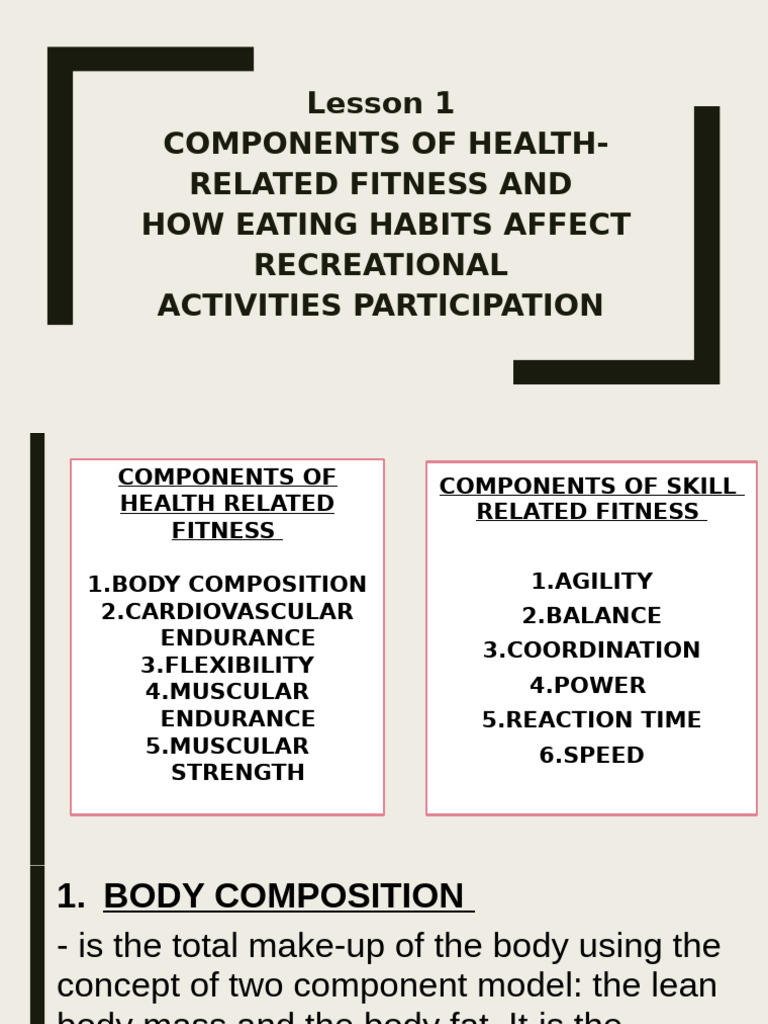 Components of Health-Related Fitness | PDF | Physical Fitness ...