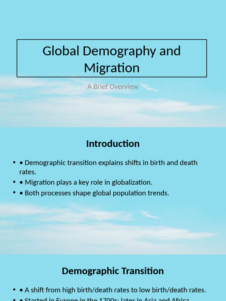 Global Demography and Migration | PDF | Human Migration | Globalization