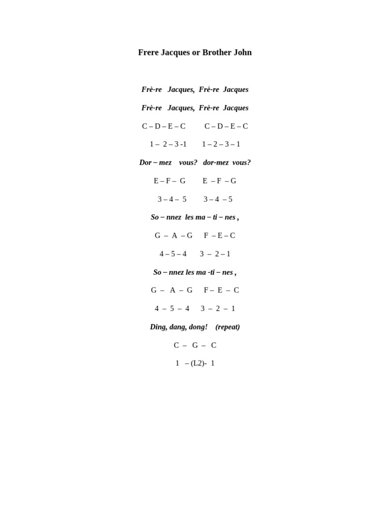 Frere Jacques or Brother John | PDF