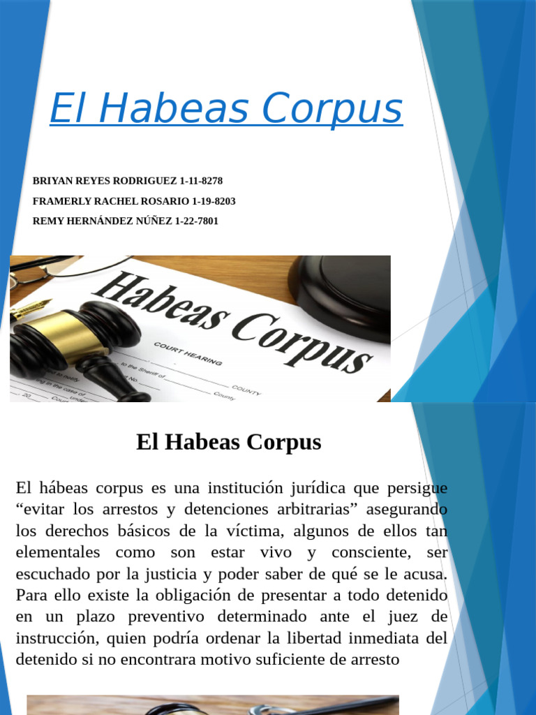 Diapositiva de Habeas Corpus Frame | PDF | Habeas corpus | Justicia