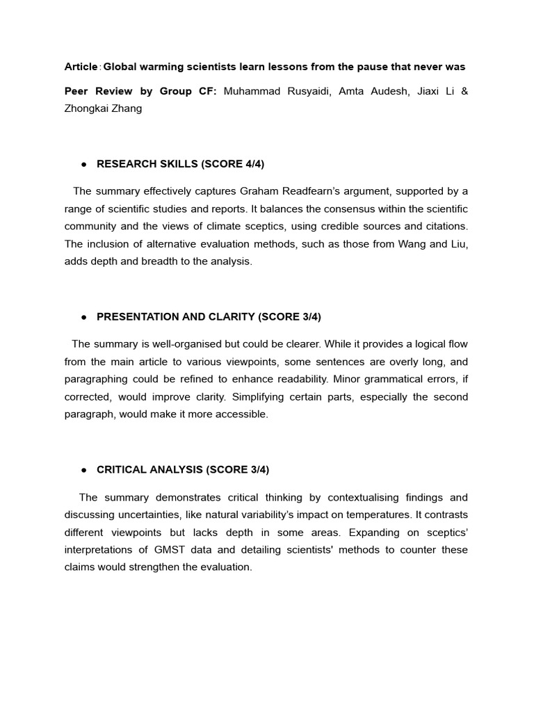 Group CC Article Summary - Reviewed by Group CF | PDF