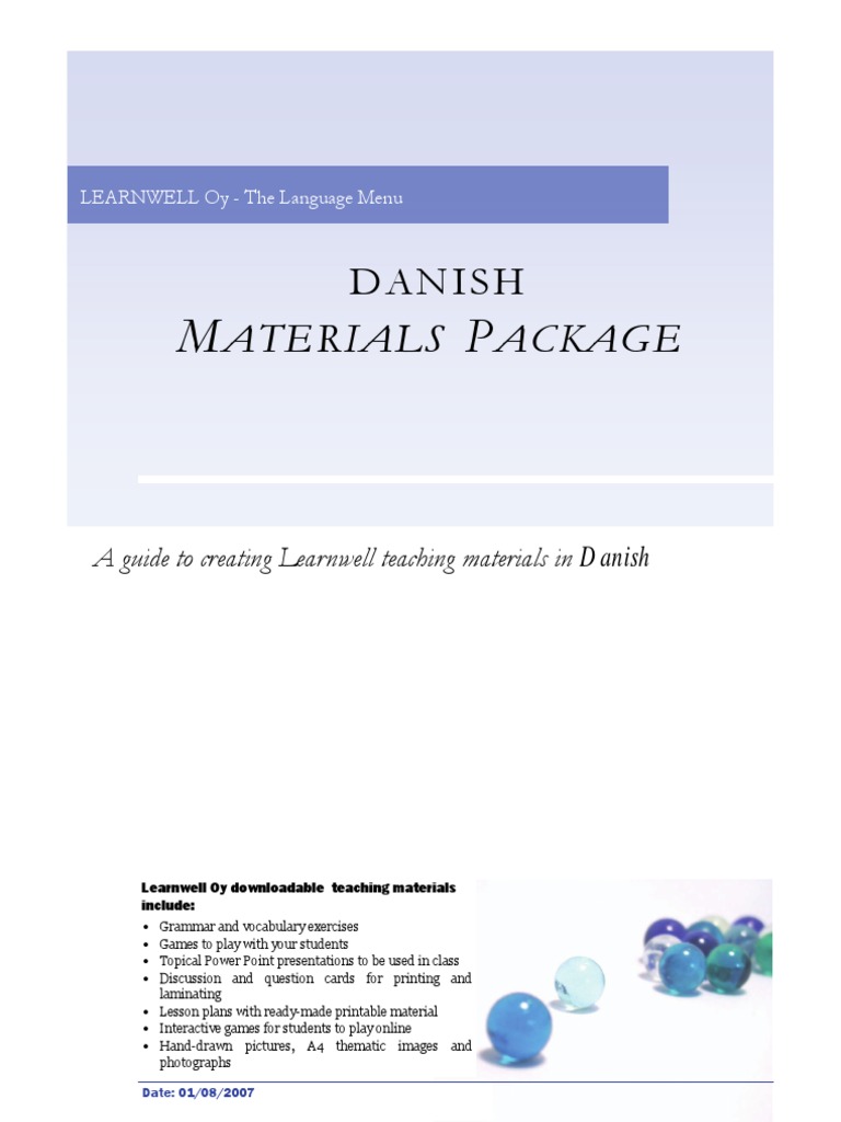 Danish Teaching Materials Package | PDF | Languages | Language Arts ...
