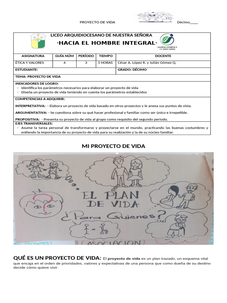 Proyecto de Vida: Guía para Estudiantes | PDF