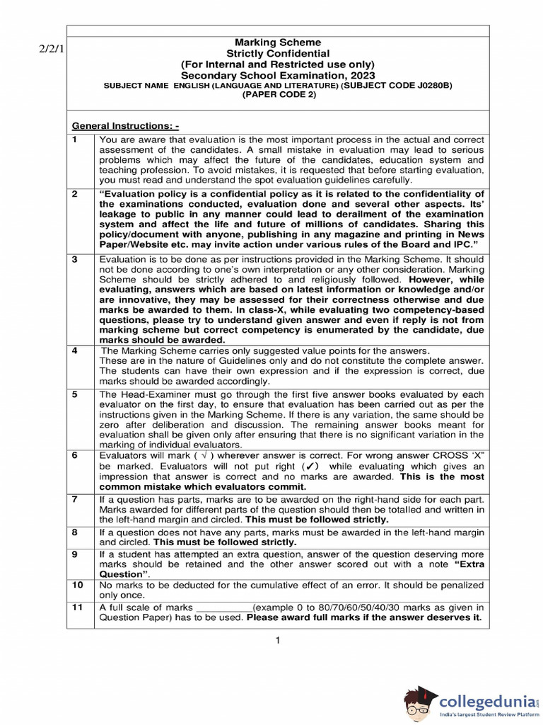CBSE Class 10 English Answer Key 2023 | PDF