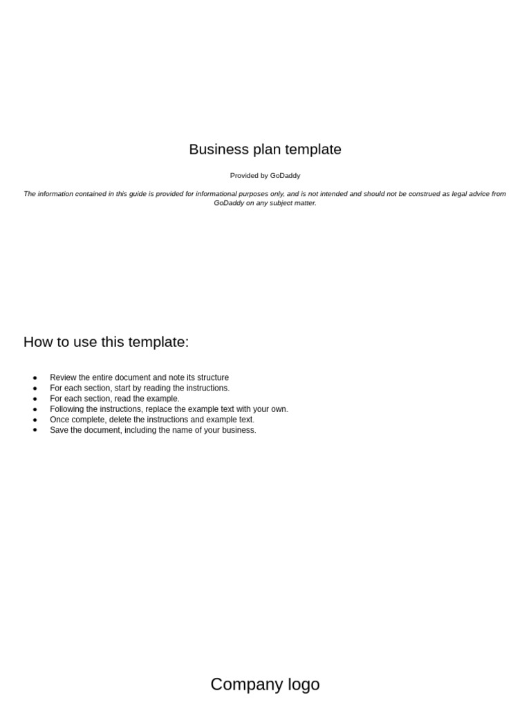 Business Plan Template Guide | PDF | Marketing | Brand