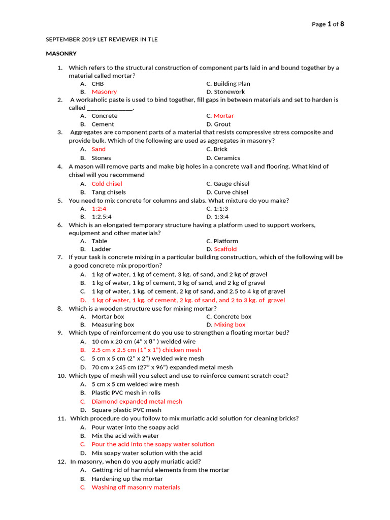 September 2019 Let Reviewer in Tle | PDF | Pipe (Fluid Conveyance ...