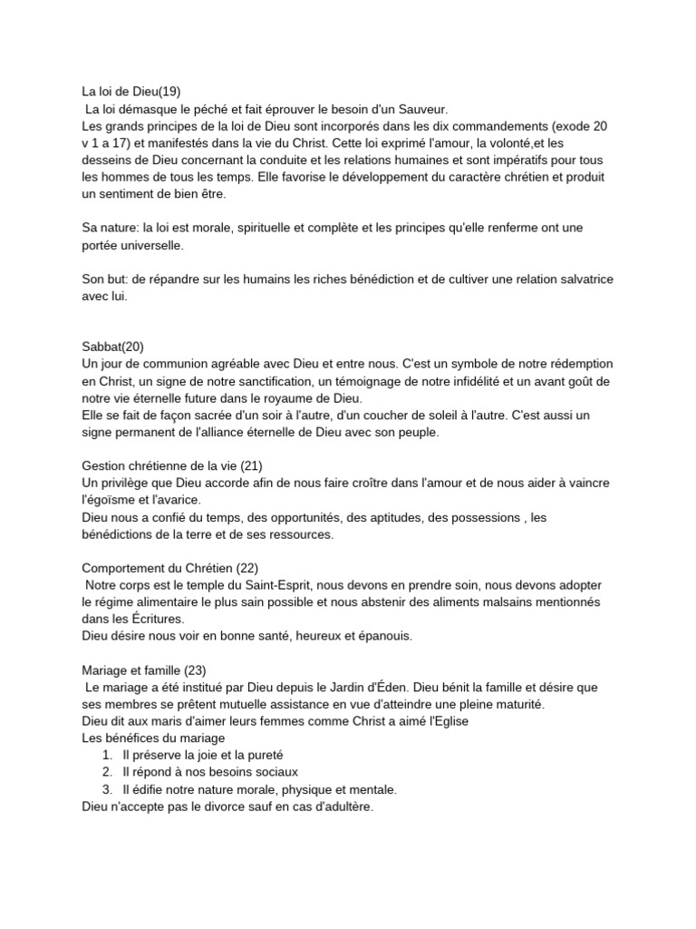 La loi de Dieu et ses principes essentiels | PDF | Dieu | Jésus