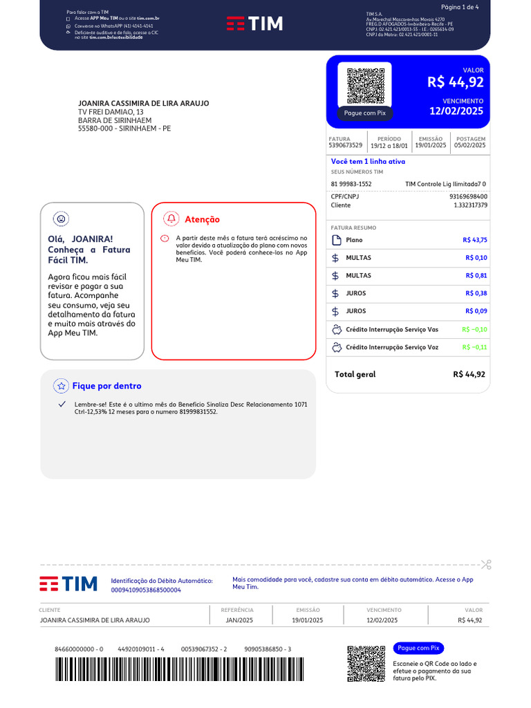Como Consultar e Pagar Fatura TIM | PDF | Brasil