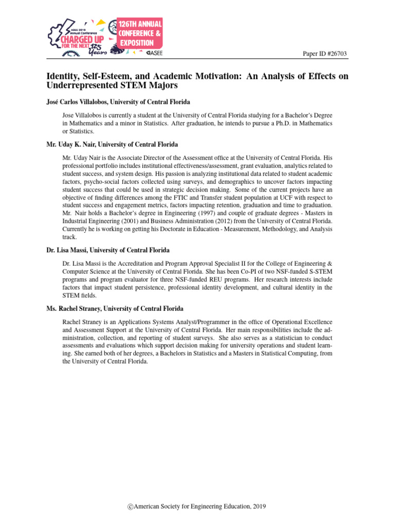 Identity Self Esteem and Academic Motiva | PDF | Identity (Social ...