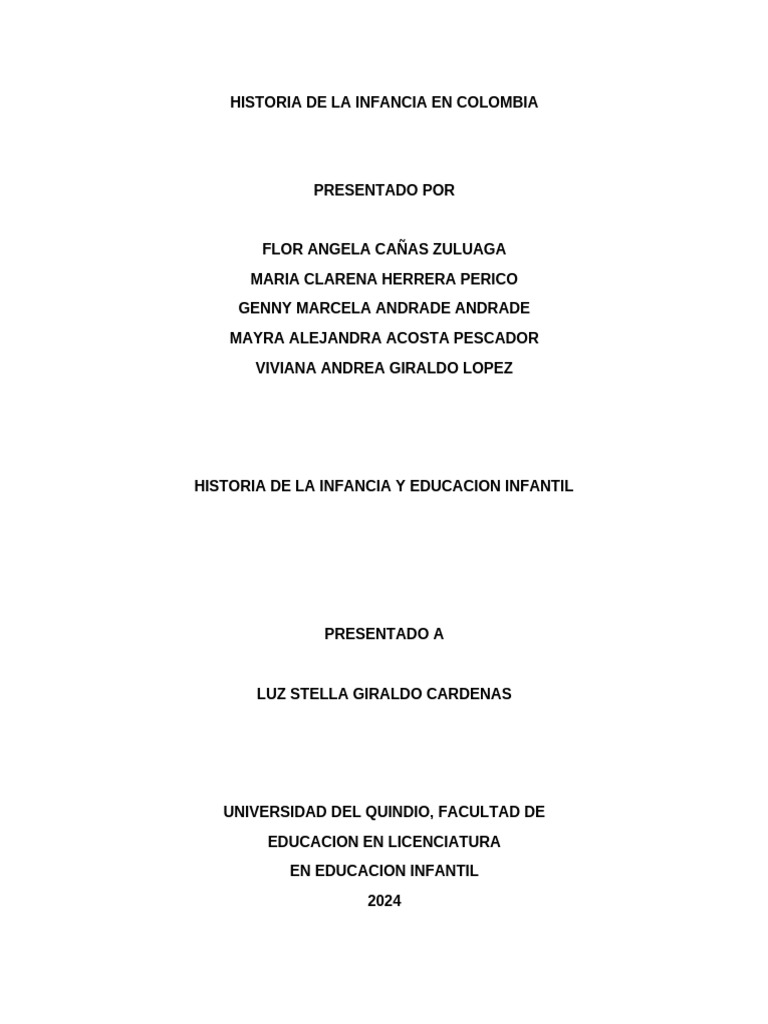 Historia de la Infancia en Colombia: 1968-1984 | PDF | Enseñando | Familia