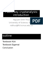 Public-Key Cryptanalysis:: Nguyen Dinh Thuc University of Science, HCMC Ndthuc@fit - Hcmus.edu - VN