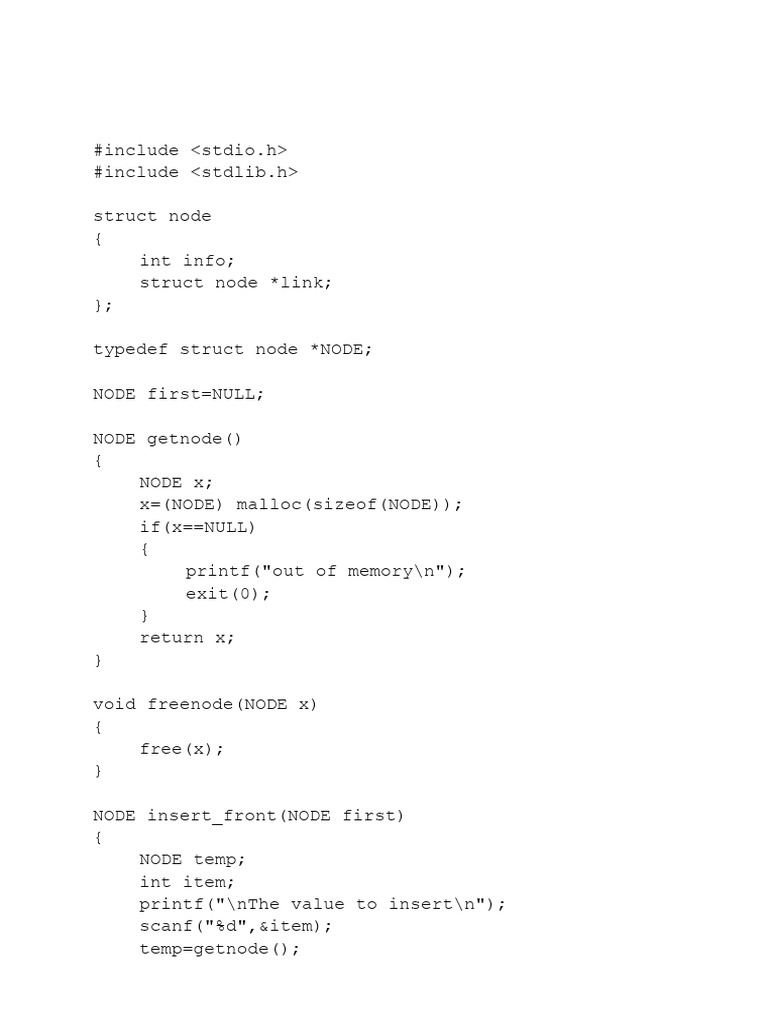 Applications of linked list programs | PDF | Algorithms And Data ...