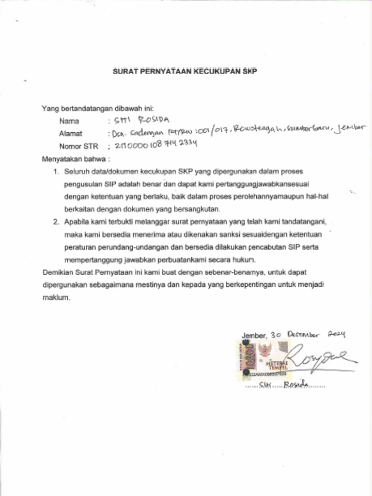Suket Kecukupan SKP | PDF