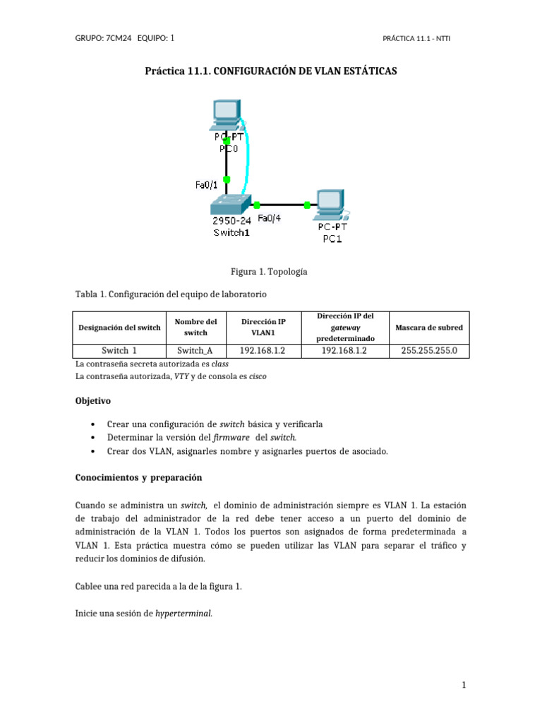Configuración de VLAN en Switch Cisco | PDF | Arquitectura de internet ...