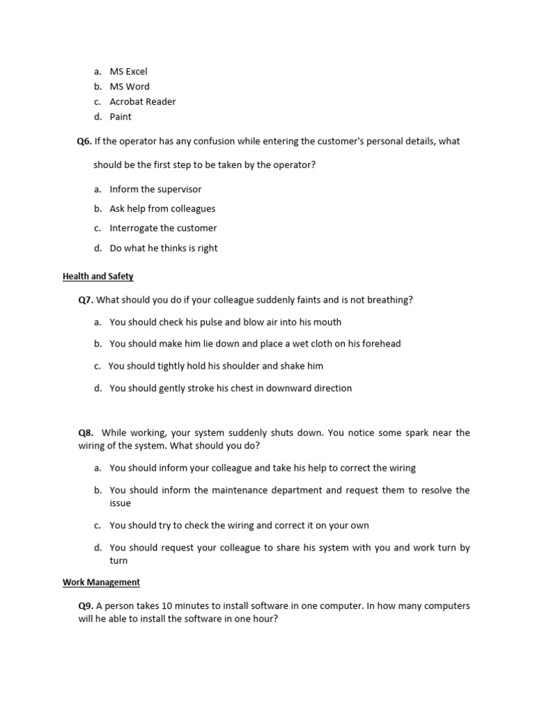 Data Entry Operator Sample Questions-1-4-Pages | PDF