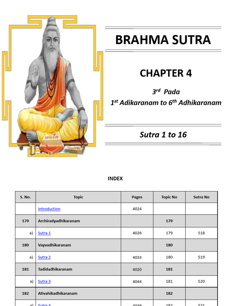 Brahma Sutra Chapter 4: 3rd Pada Overview | PDF | Vedas | Hindu Philosophy