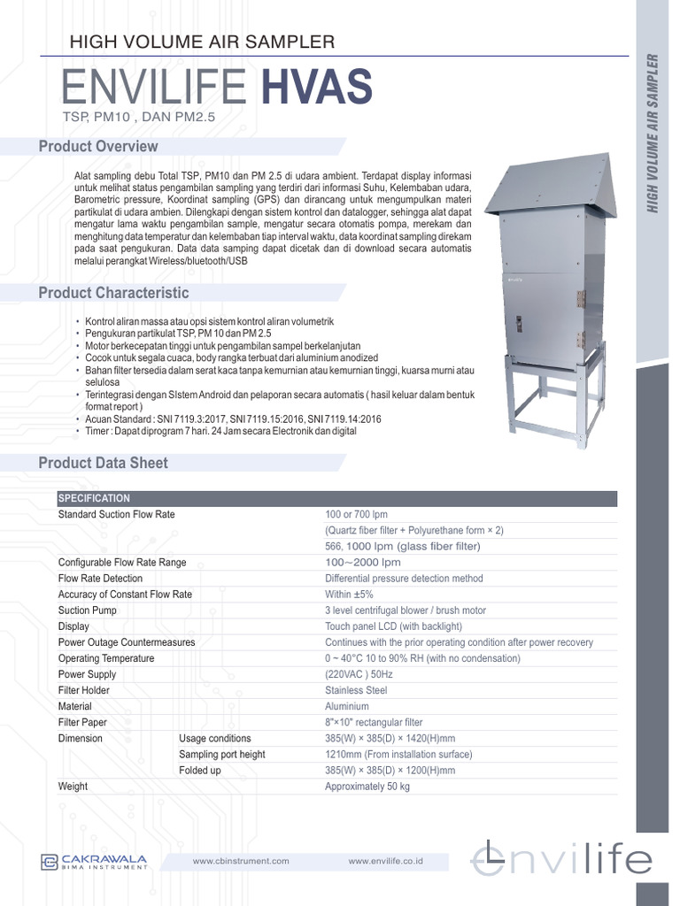 High Volume Air Sampler Overview | PDF | Humidity