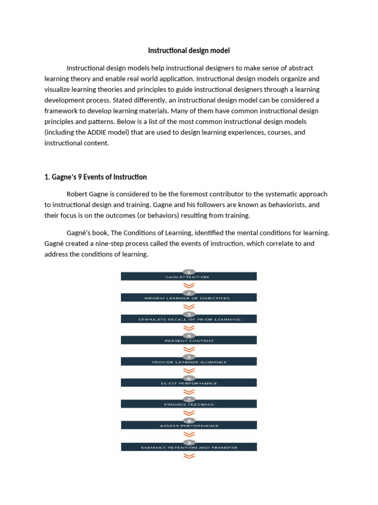 Key Instructional Design Models | PDF