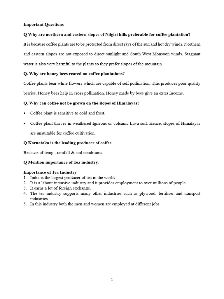 Coffee and Tea Cultivation Insights | PDF