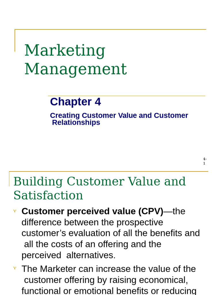 CH 4 Creating Customer Value and Loyalty | PDF | Customer Relationship ...