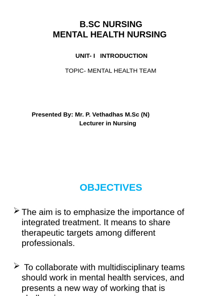 Multidisciplinary Teams in Mental Health | PDF | Psychiatry | Mental Health