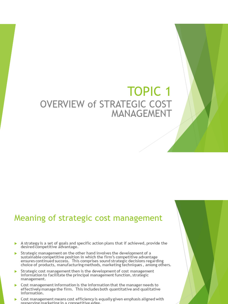 Overview of Strategic Cost Management | PDF | Supply Chain Management ...