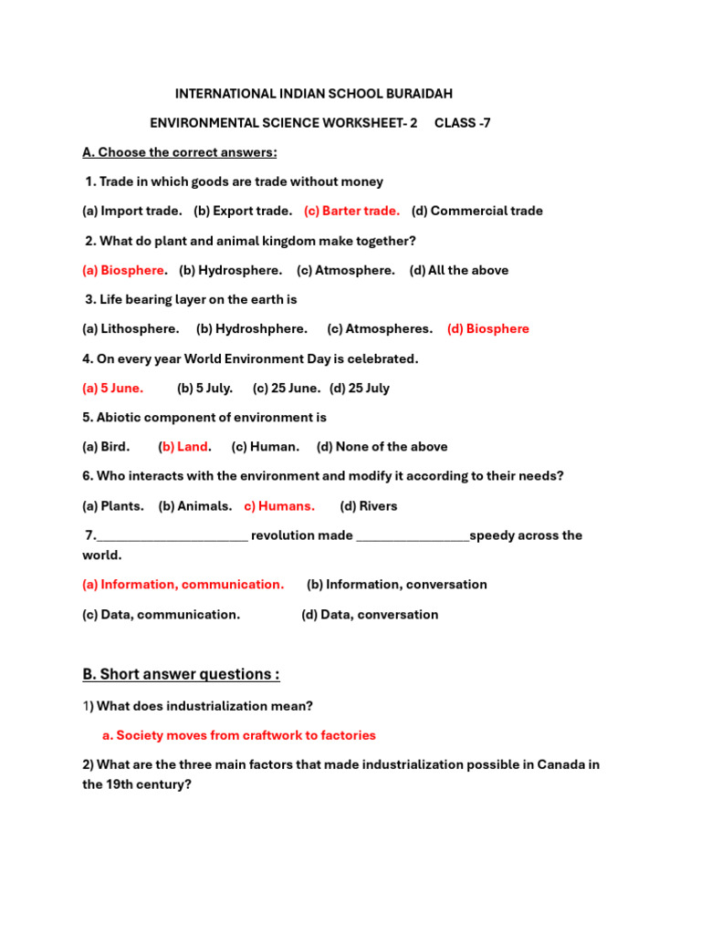 Environmental science worksheet 2 class 7 pdf natural environment