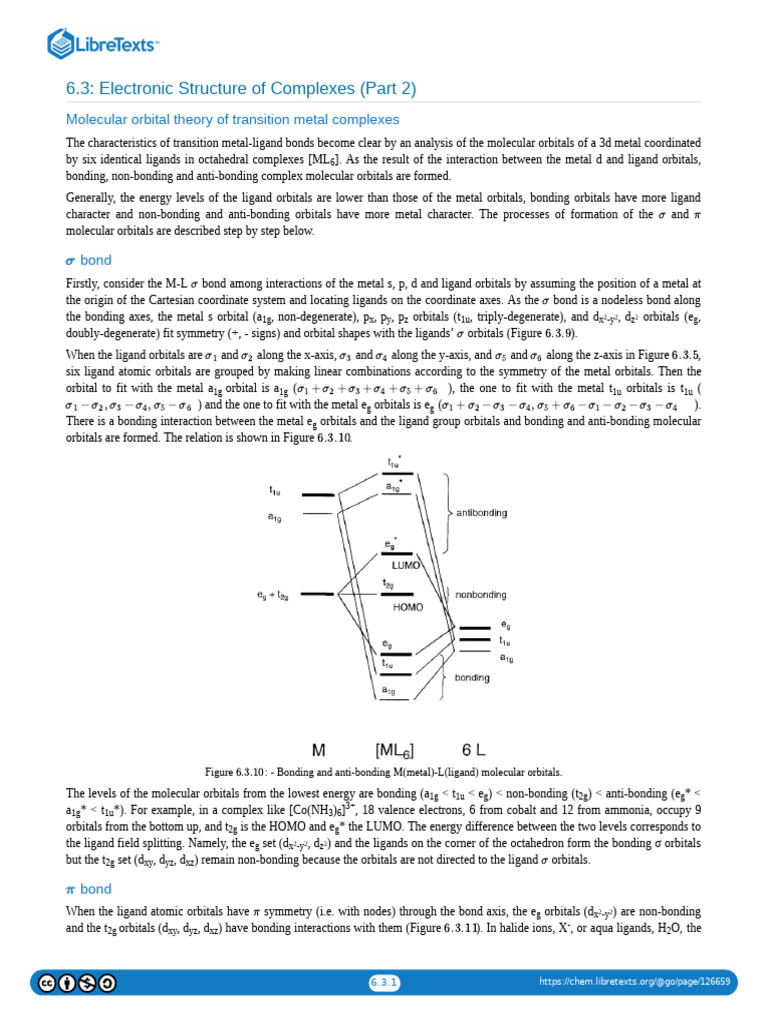 6.03 Electronic Structure of Complexes (Part 2) | PDF | Molecular ...