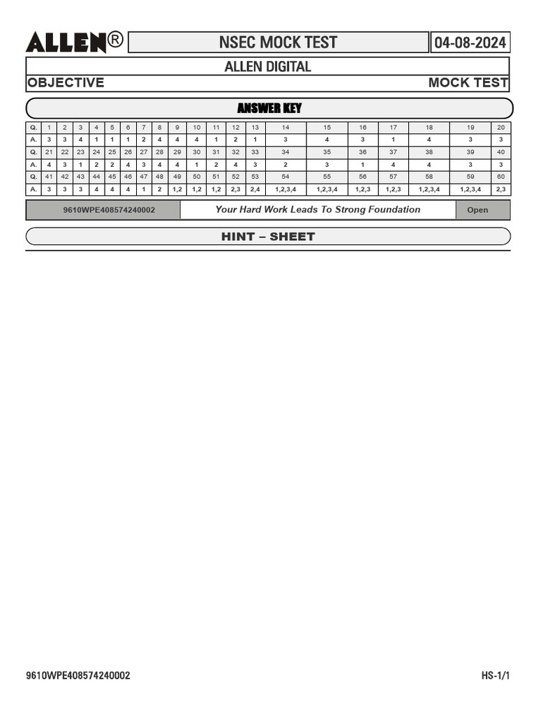 04-08-24 - Nsec Mock Test 2 Solution | PDF