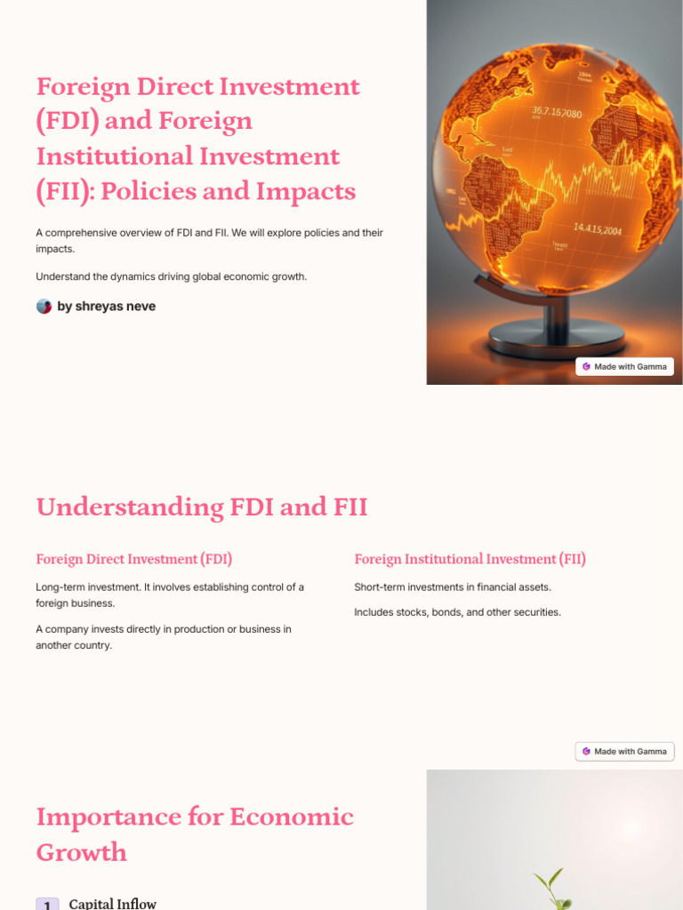 FDI and FII: Policies and Economic Impact | PDF | Foreign Direct ...