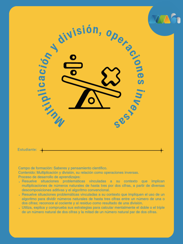 Multiplicación y División: Operaciones Inversas | PDF | División ...