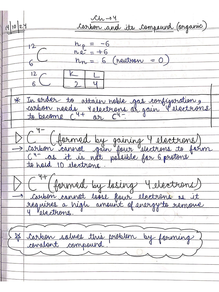 Carbon and It's Compound Work Till Date (CHEMISTRY) | PDF