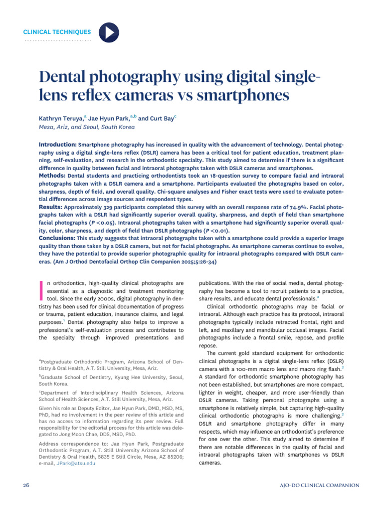 Dental Photography Using Digital Single Lens Refle | PDF | Camera ...