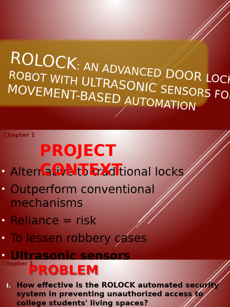ROLOCK: Smart Door Lock with Ultrasonic Sensors | PDF