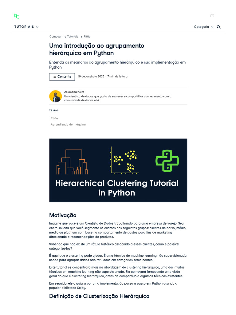 Uma introdução ao clustering hierárquico em Python _ DataCamp | PDF ...