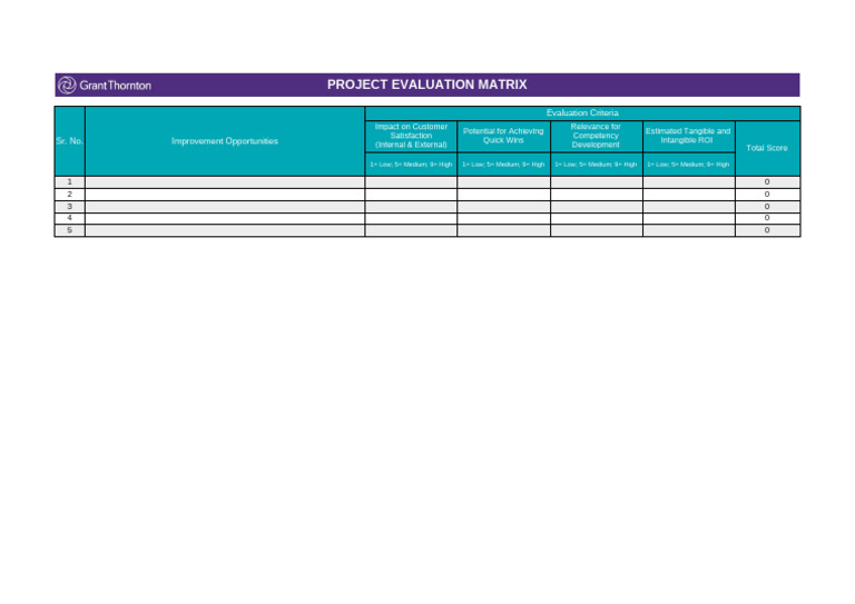 Project Evaluation Matrix | PDF