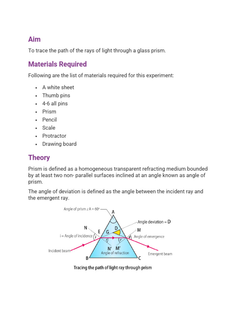Aim Materials Required | PDF