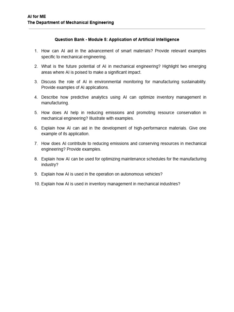 AI in Mechanical Engineering | PDF | Intelligence (AI) & Semantics ...