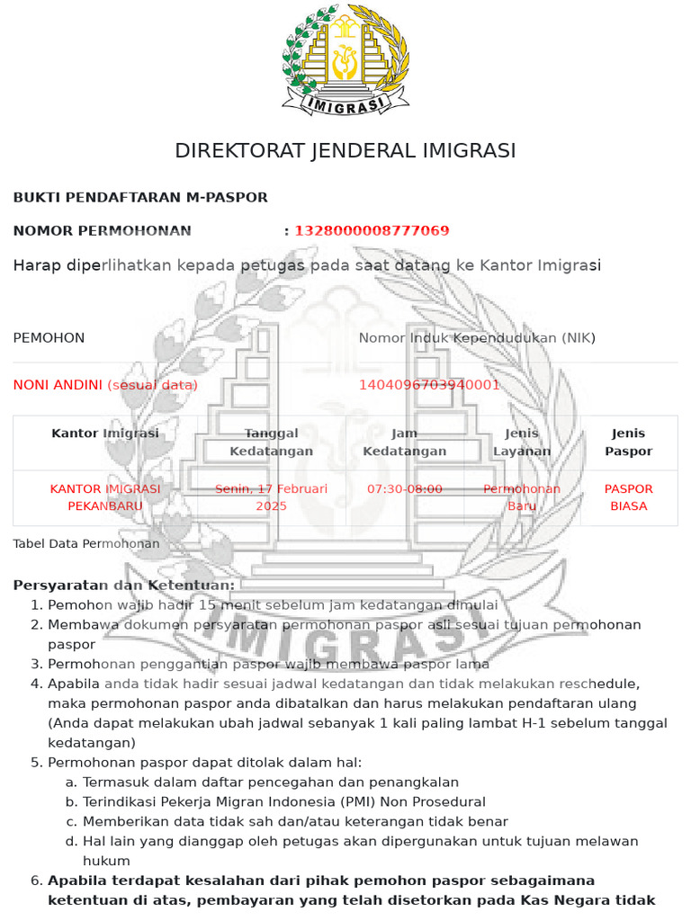 surat pengantar paspor nonu | PDF