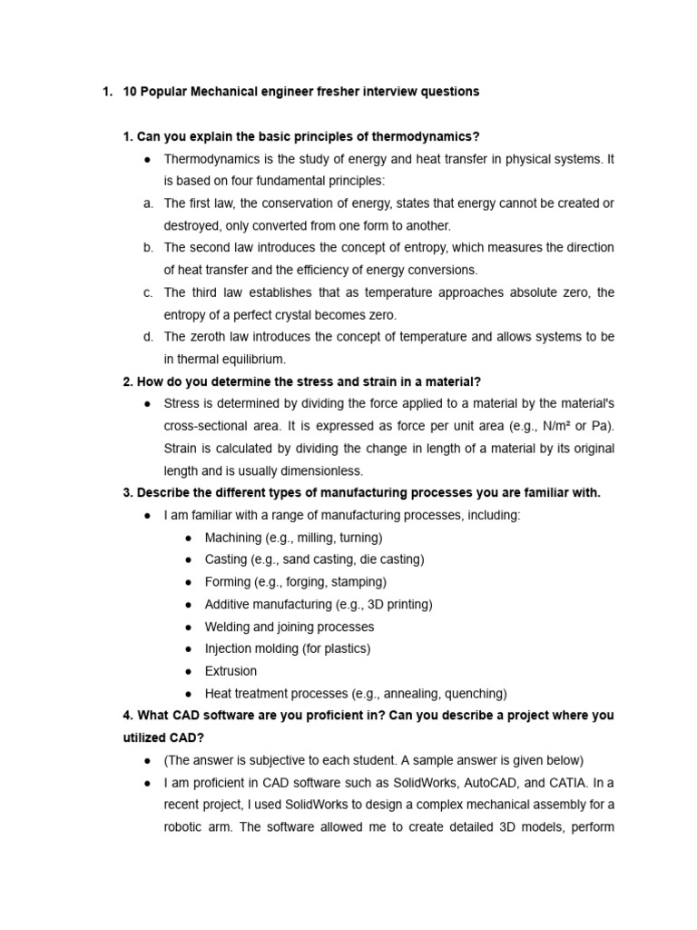 BASIC MECHANICAL ENGINEERING INTERVIEW QUESTIONS PDF visual data 5