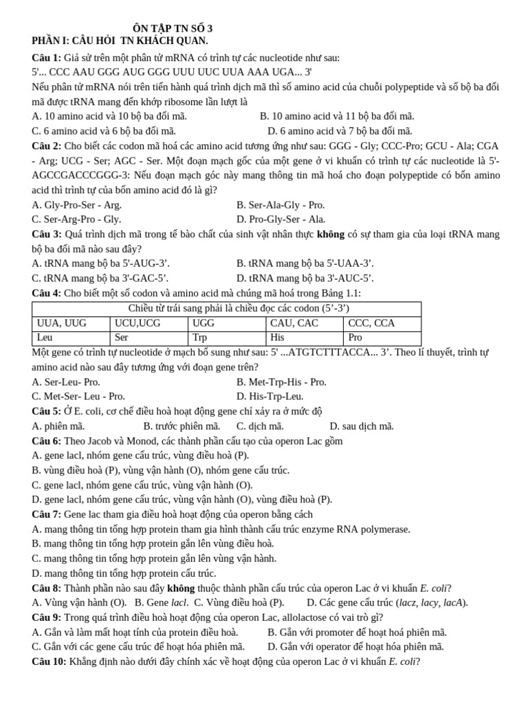 Ôn Tập TN Đề 3 | PDF