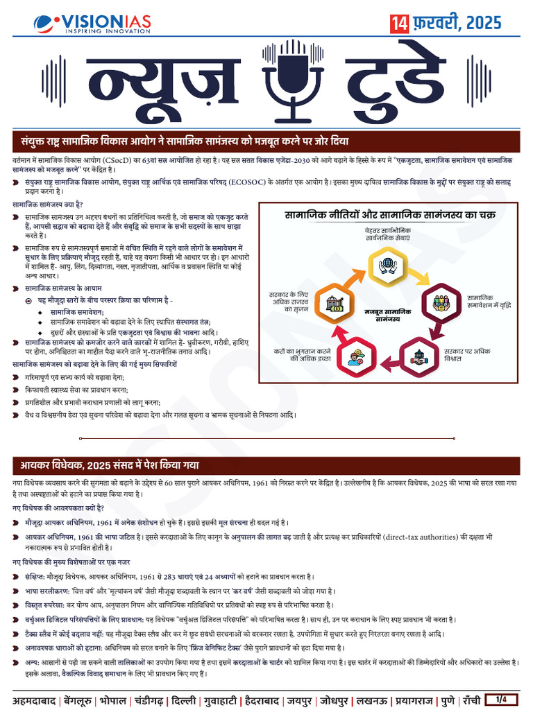 VisionIAS Daily Current Affairs 14 February | PDF