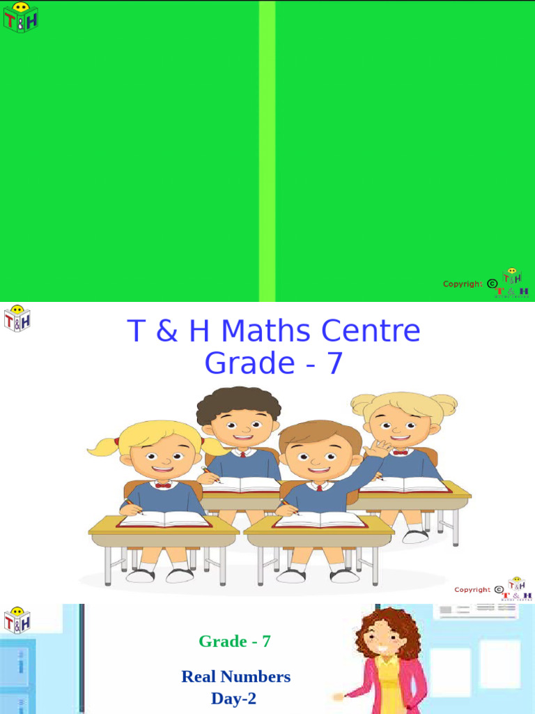Grade 7 Real Numbers Exercises | PDF | Abstract Algebra | Number Theory