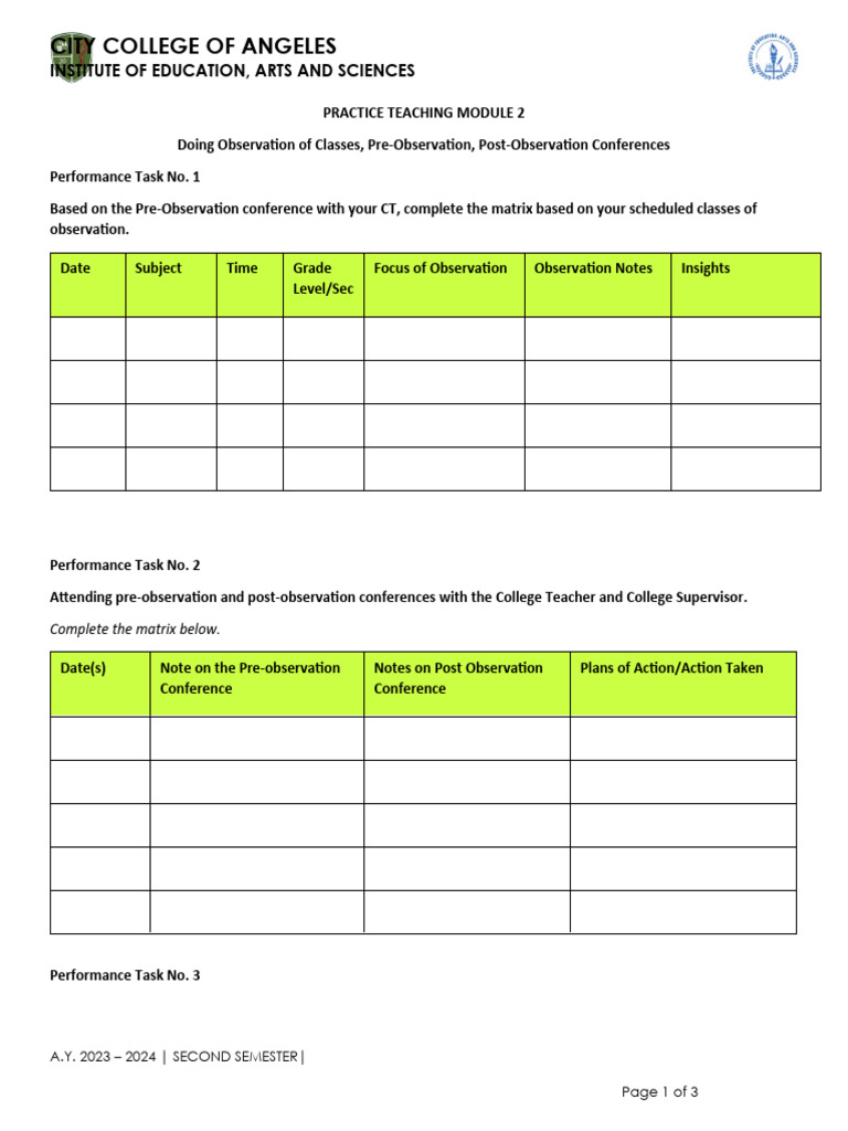Practice Teaching Observation Module | PDF | Learning | Cognitive Science