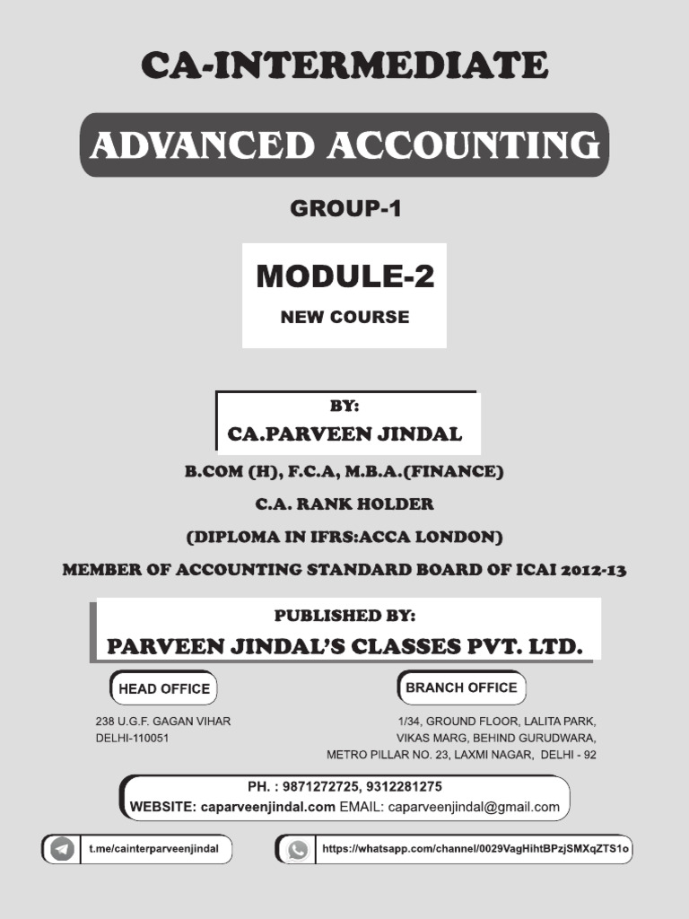 CA Inter Advanced Accounts Vol II | PDF