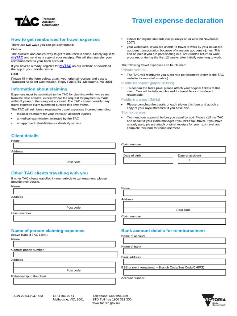 TAC Travel Expense Reimbursement Guide | PDF