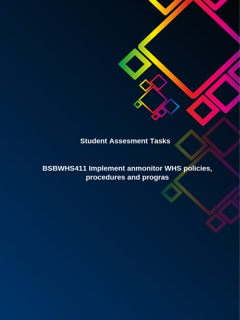 WHS Policies and Procedures Assessment Guide | PDF | Occupational ...