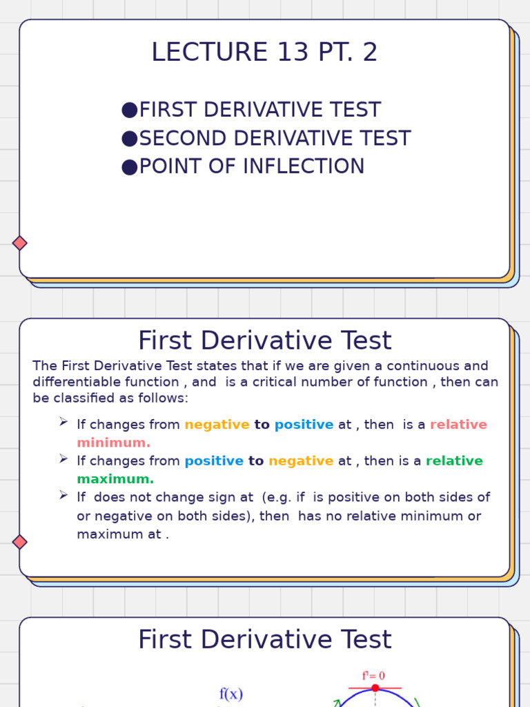 Derivative Tests for Extrema and Inflection | PDF | Analysis ...